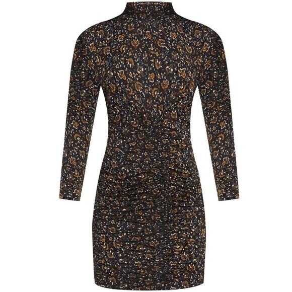 Veronica Beard Greta Dress, Ruched Bottom, Sexy,  Black -Multi Color Sz L - Picture 3 of 15